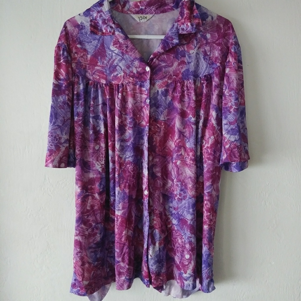 Purple print top